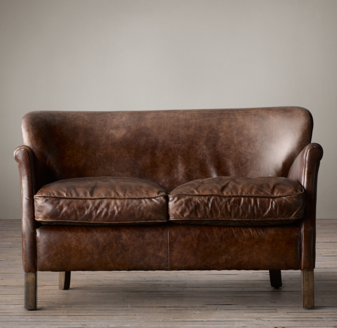 Professor's Leather Double Chair Without Nailheads