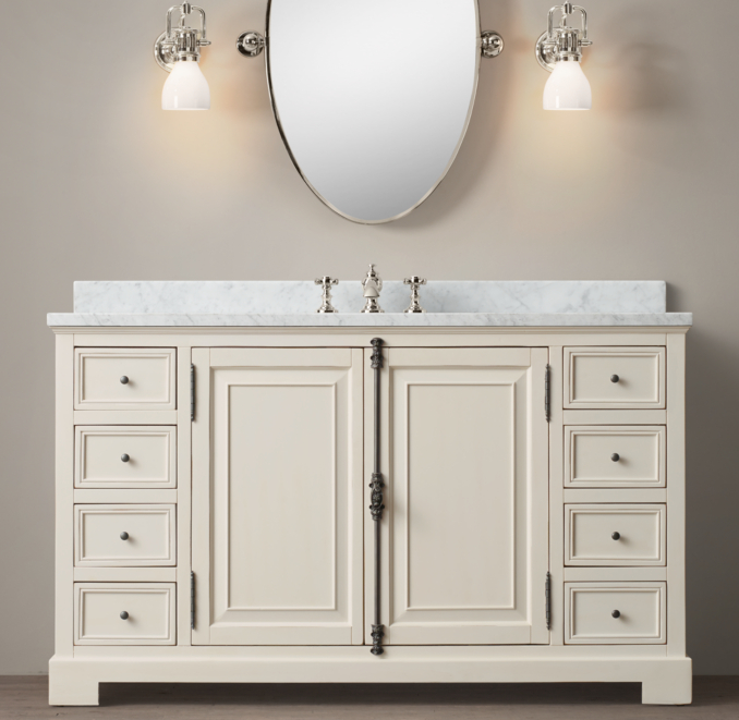 French Casement ExtraWide Single Vanity Sink