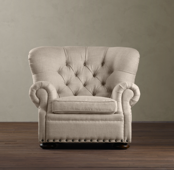 Churchill Upholstered Chair with Nailheads