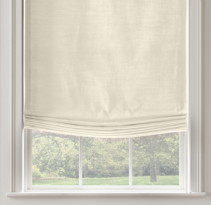Brushed Belgian Linen Cotton Relaxed Roman Shade