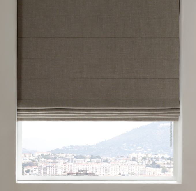 Belgian Heavyweight Textured Linen Tailored Roman Shade