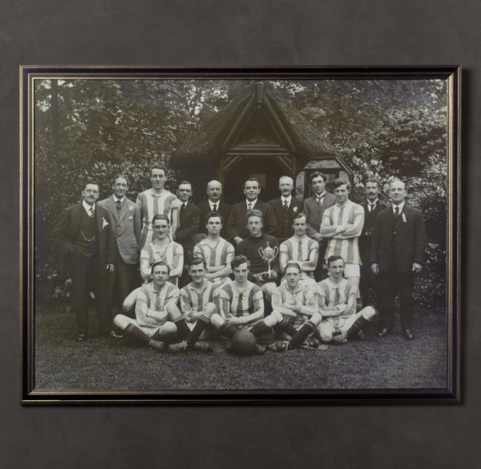 Vintage Sports Team Portrait, Striped Jersey Rugby Team