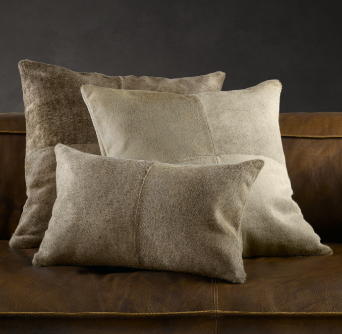 Brazilian Cowhide Pillow Covers - Sand