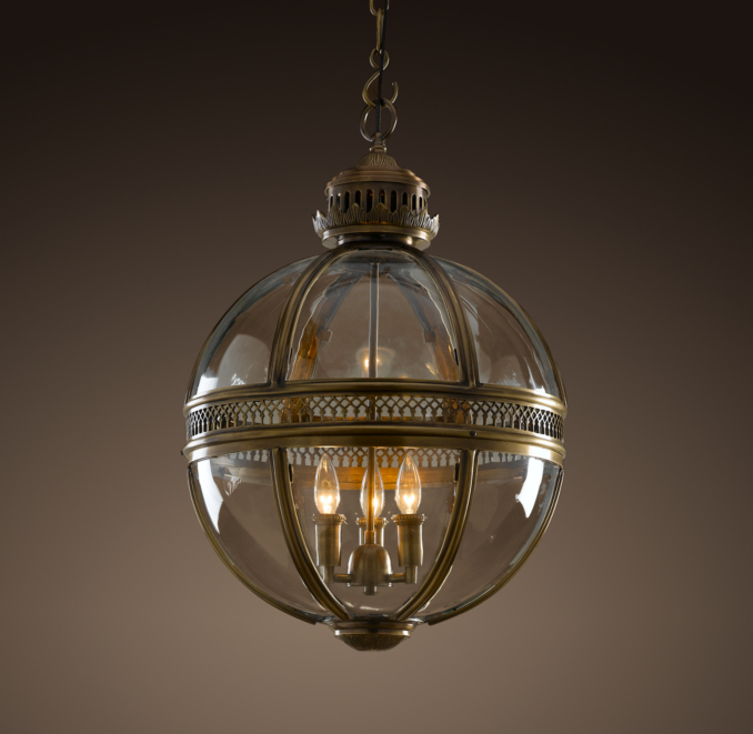 Victorian Hotel Pendant Antique Brass