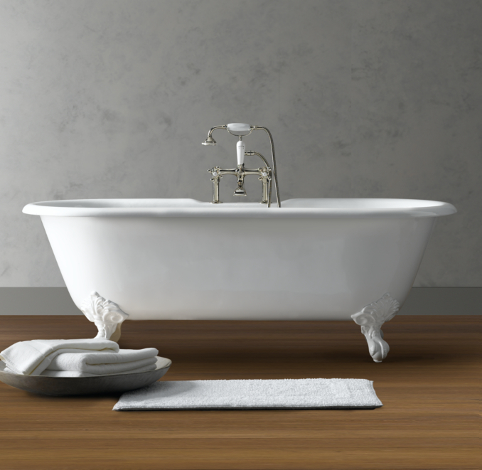 Vintage Imperial Clawfoot Soaking Tub with White Feet