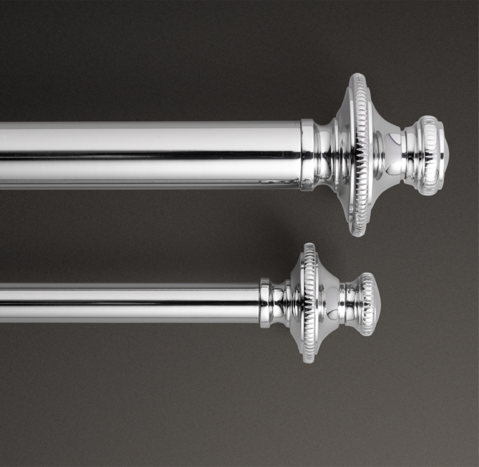 Classic Knurled Finial & Rod Set Polished Nickel