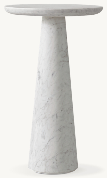 10&#34; cocktail table shown in Honed Italian Carrara Marble.