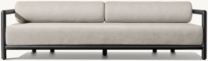 96&#34; sofa shown in Iron. Cushions (sold separately) shown in Dove Perennials&#174; Performance Textured Linen Weave.