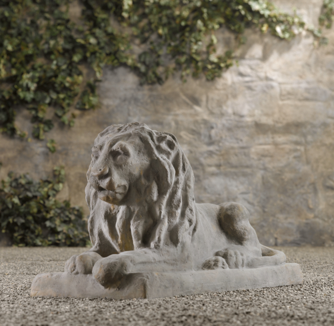 19th C. Cast Stone Lion
