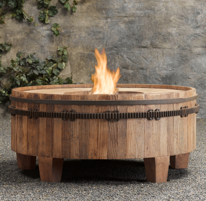 19th C. Butter Churn Ventless Fire Table