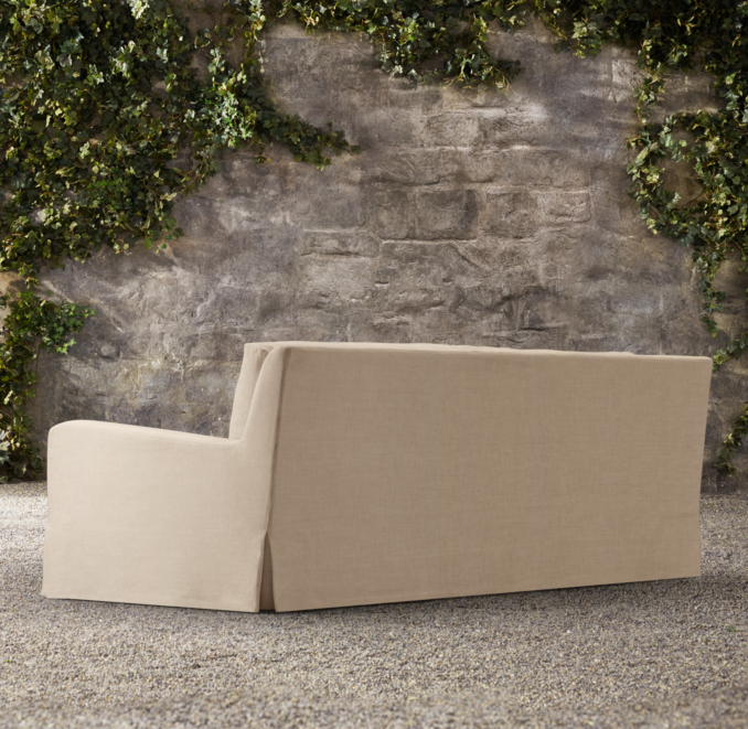 84" Belgian Slope Arm Outdoor Sofa