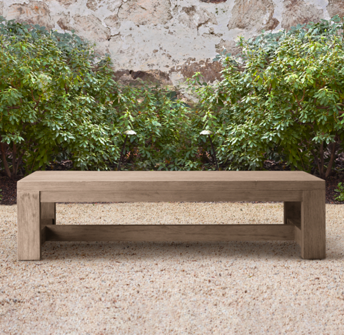 55" French Beam Weathered Teak Coffee Table