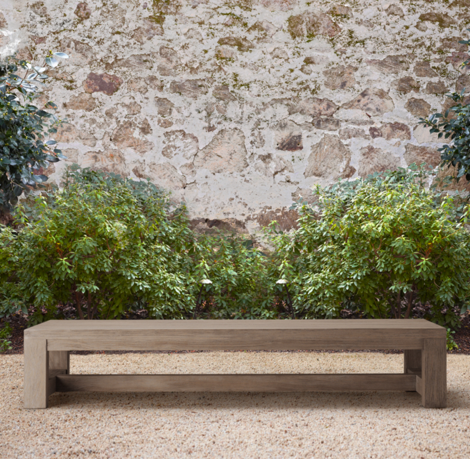 75" French Beam Weathered Teak Coffee Table