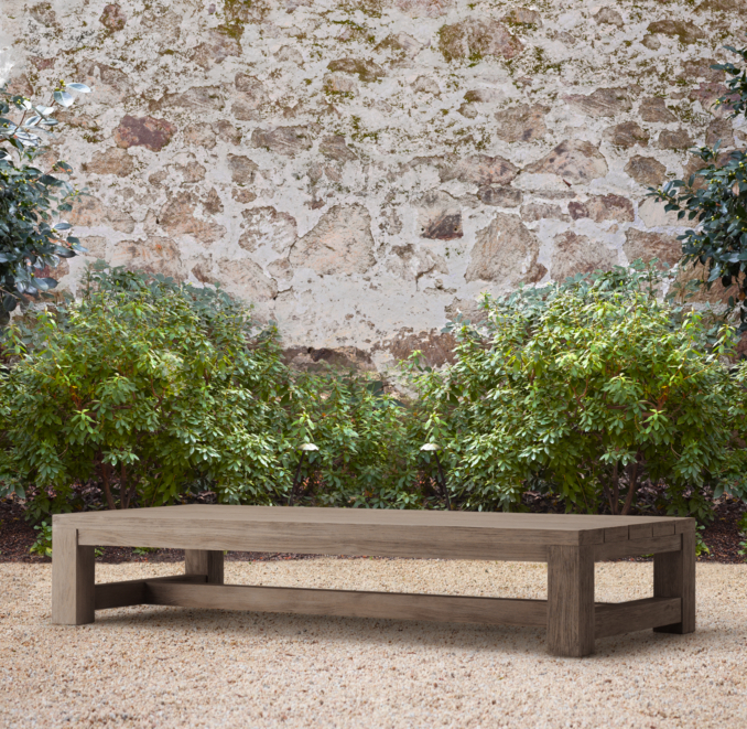 75" French Beam Weathered Teak Coffee Table