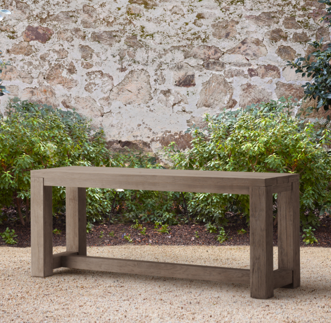French Beam Weathered Teak Console Table