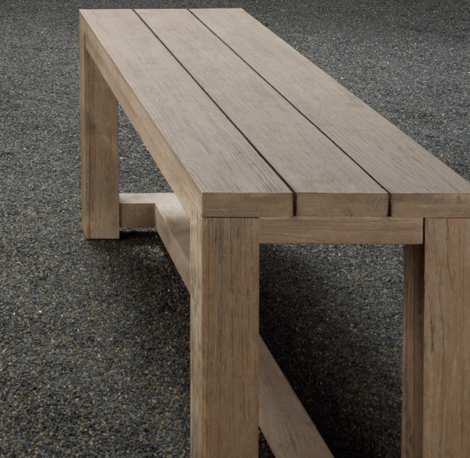 French Beam Weathered Teak Console Table