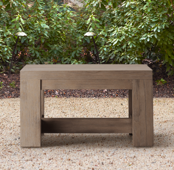 French Beam Weathered Teak Side Table