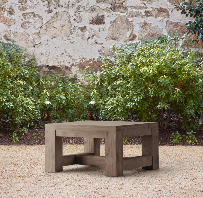 French Beam Weathered Teak Side Table
