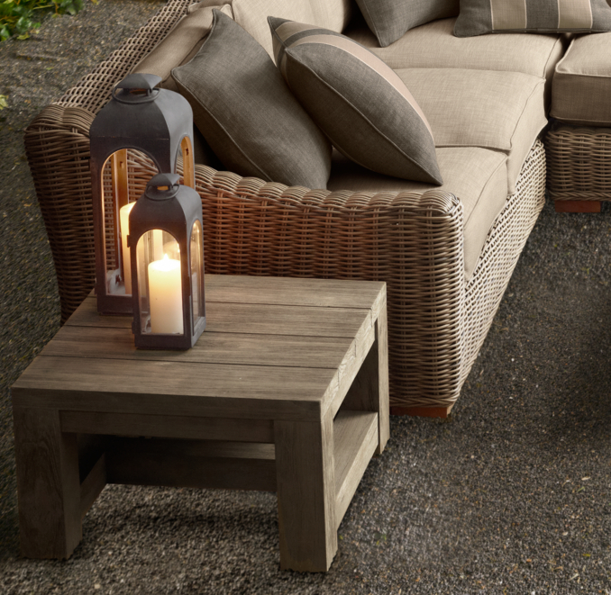 French Beam Weathered Teak Side Table