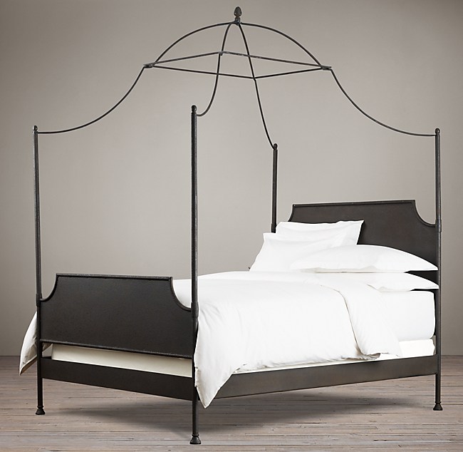 19th. C. Campaign Iron Canopy Bed
