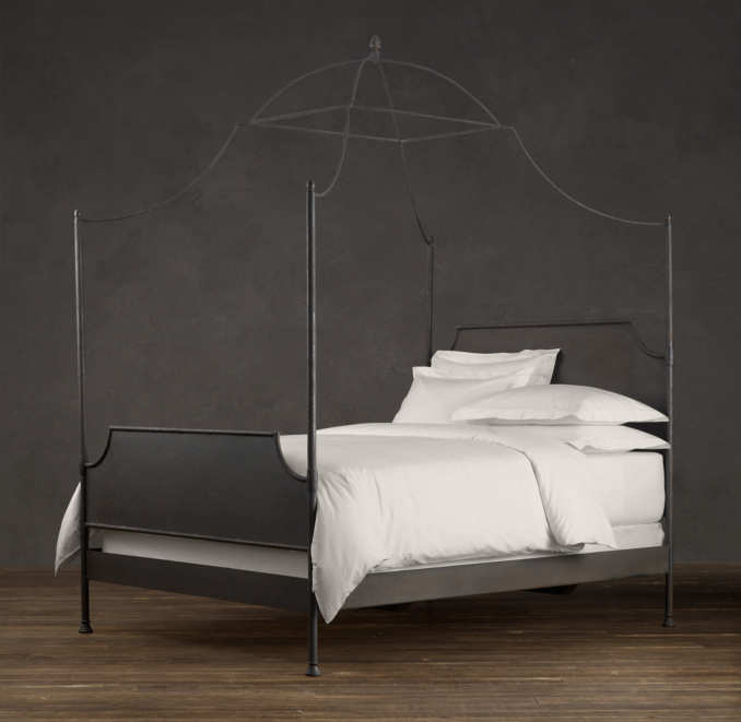 19th. C. Campaign Iron Canopy Bed