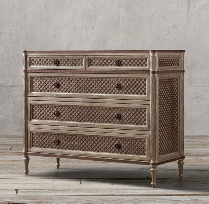 Louis XVI Treillage 5-Drawer Dresser