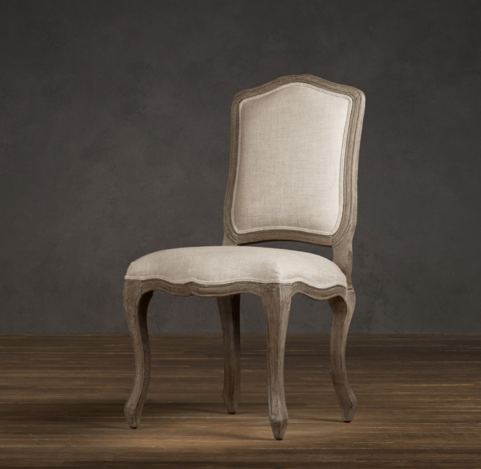 Vintage French Camelback Upholstered Side Chair