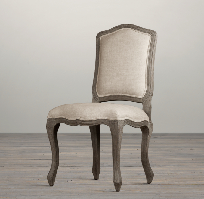 Vintage French Camelback Upholstered Side Chair