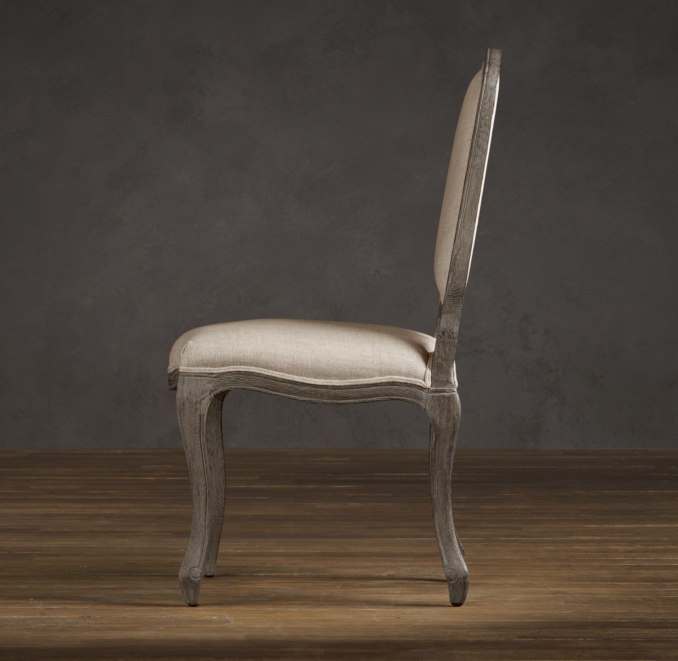 Vintage French Camelback Upholstered Side Chair