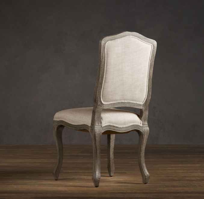 Vintage French Camelback Upholstered Side Chair