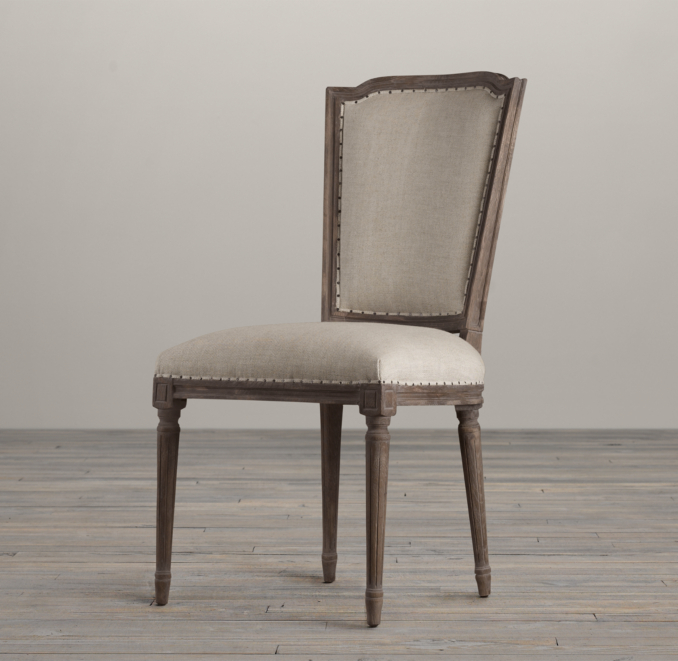 Vintage French Nailhead Upholstered Side Chair