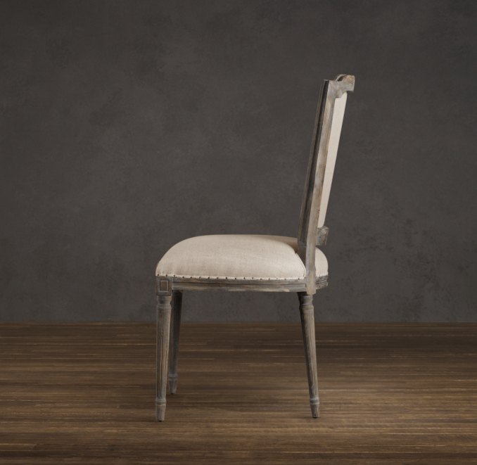 Vintage French Nailhead Upholstered Side Chair