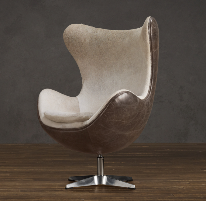1950s Copenhagen Chair Hair-on-Hide Front