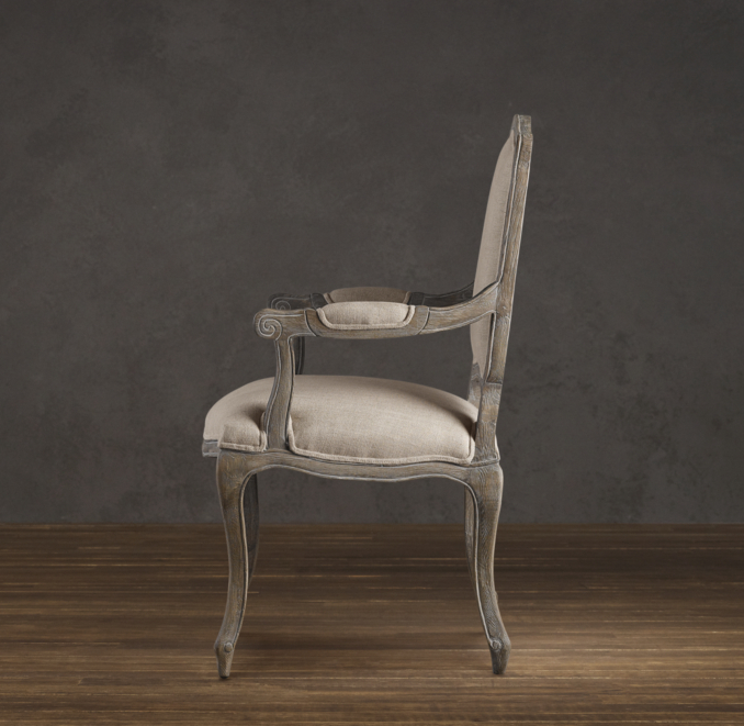 Vintage French Camelback Upholstered Armchair