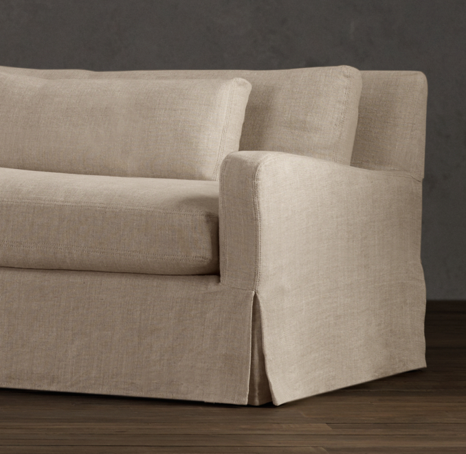 7' Belgian Slope Arm Slipcovered Sleeper Sofa