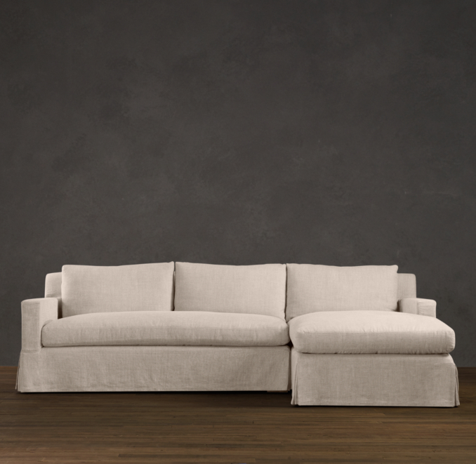 Belgian Track Arm Slipcovered Sofa Chaise Sectionals