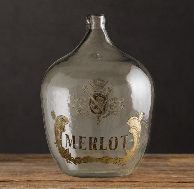 1920s Hand-Blown Wine Bottle Merlot