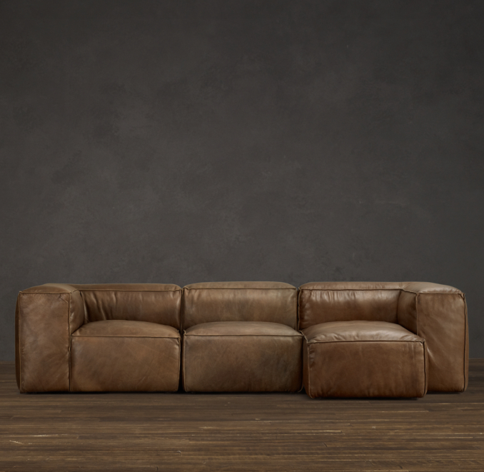 Fulham Leather Sofa Chaise Sectionals
