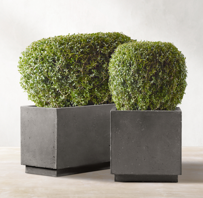 Weathered Cast Stone Tapered Planters