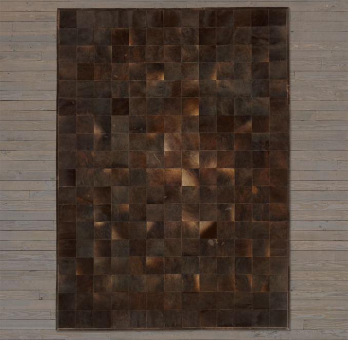 Argentine Cowhide Tile Rug Swatch - Chocolate