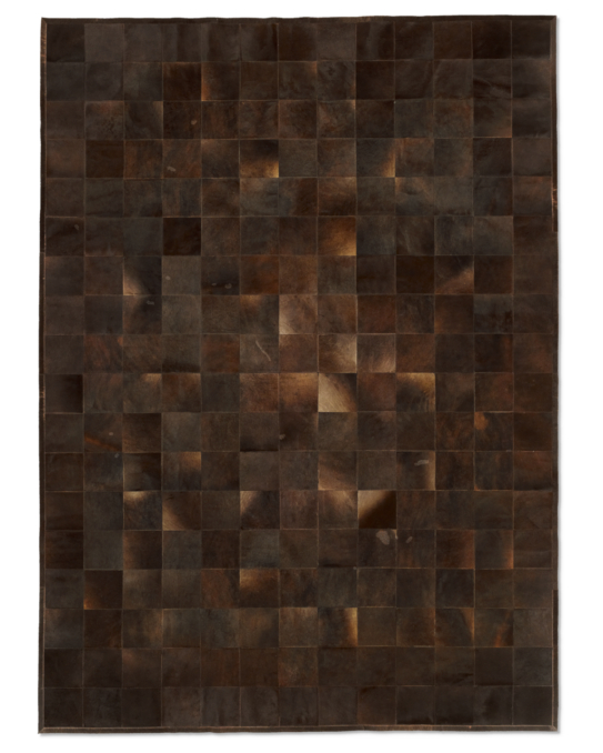 Argentine Cowhide Tile Rug - Chocolate