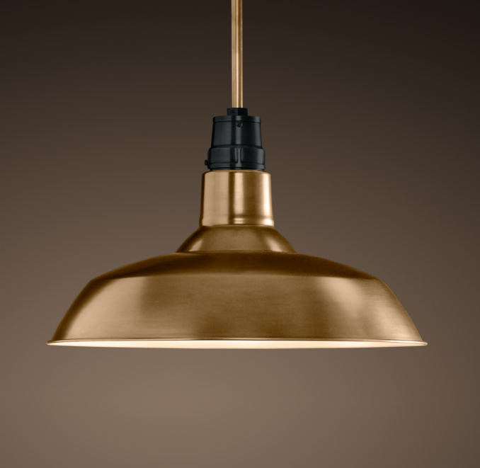 Vintage Barn Pendant Antique Brass
