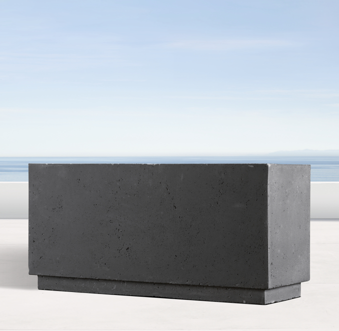 Weathered Cast Stone Cube Planter