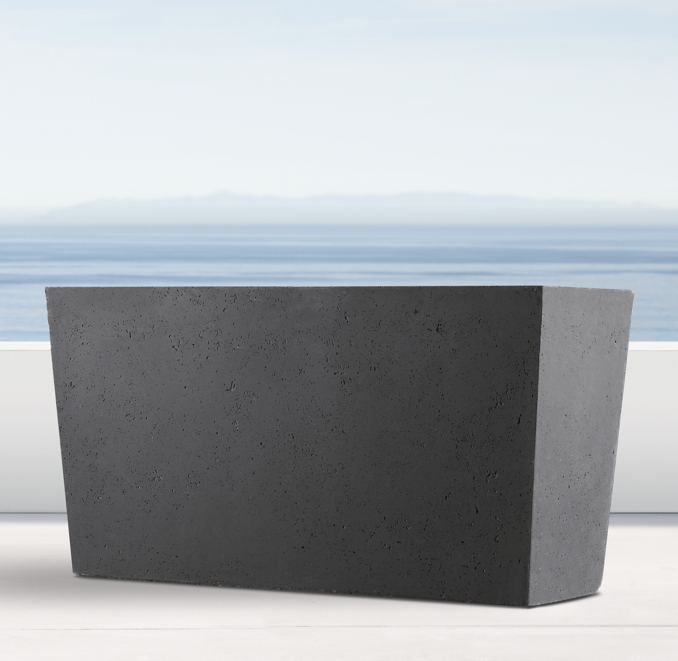 Weathered Cast Stone Tapered Planter