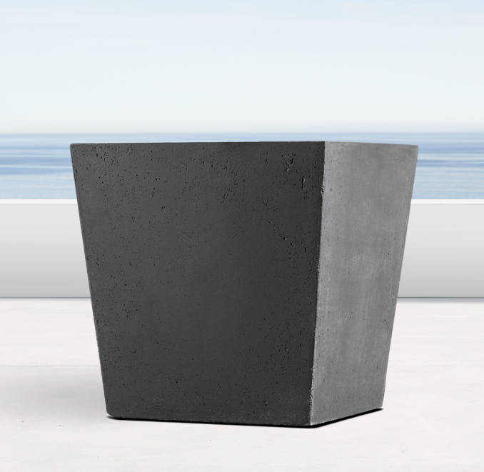 Weathered Cast Stone Tapered Planter