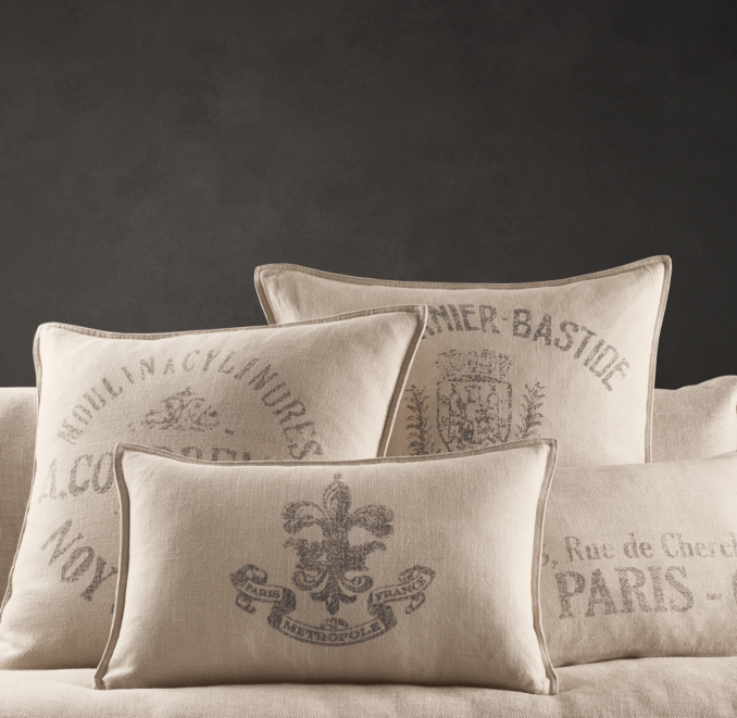 Vintage French Linen Pillow Covers