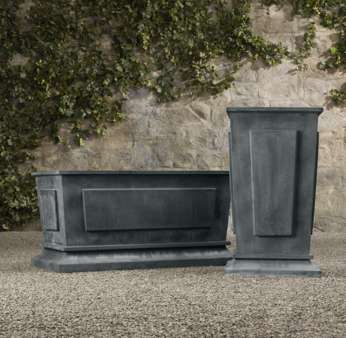 Estate Zinc Paneled Planters