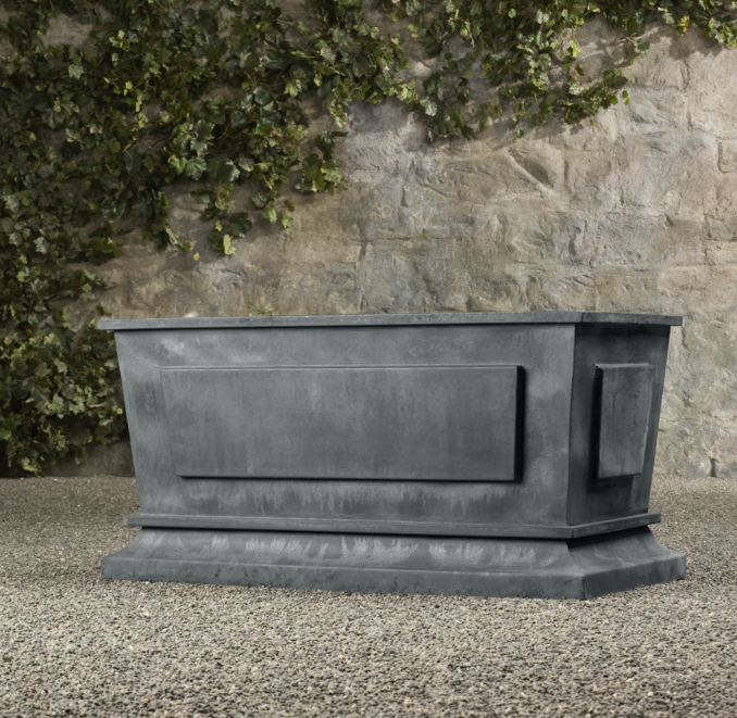 Estate Zinc Paneled Trough Planter