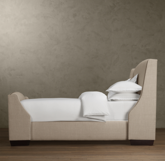 Warner Nailhead Upholstered 54" Bed With Footboard