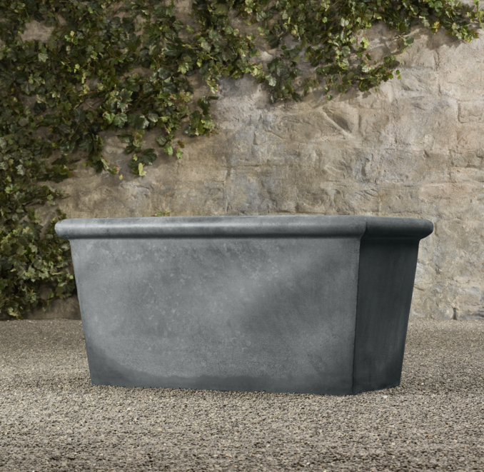 Estate Zinc Tapered Trough Planter